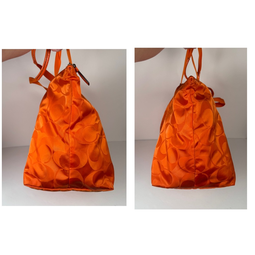 Coach Getaway Signature Orange Nylon Packable Weekender Large Tote Bag VTG Y2K - Picture 4 of 8